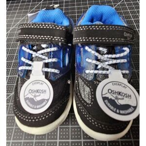 OshKosh B'Gosh Boy's Carson‎ Sneaker Black/blue faux suede 5M Toddler